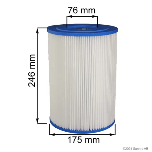 Filter cartridge for Hayward C-250 and CX250, corresponding to: Darlly: SC741 Unicel: C7626 Filbur: FC-1230 Pleatco: PA25