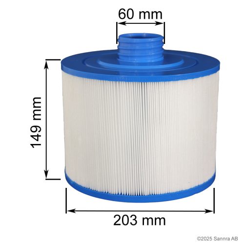Washable spa filter for spas from Villeroy & Boch, Bullfrog and Caldera etc.