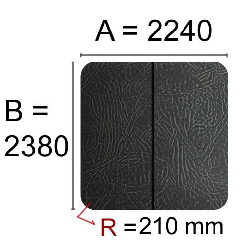 Specialbeställ Spalock 2240 x 2380 R=210 mm Grått