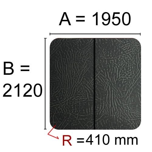 Specialbeställ Spalock 1950 x 2120 R= 410 mm Grått