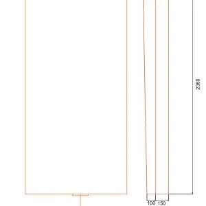 Ritning av mittdel (105 cm) till swimspalock