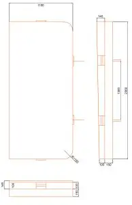 Ritning på slutdel (110 cm) till swimspalock