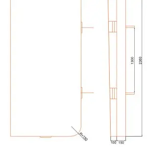 Ritning på slutdel (110 cm) till swimspalock