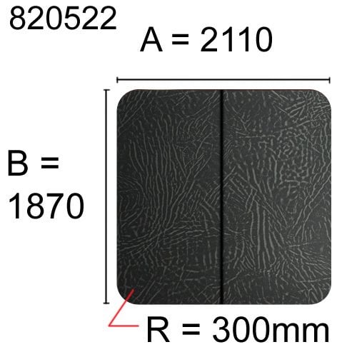 Spalock Specialbeställning 2110 x 1870 R=300 mm Grått