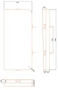 Ritning på slutdel (42 cm) till swimspalock