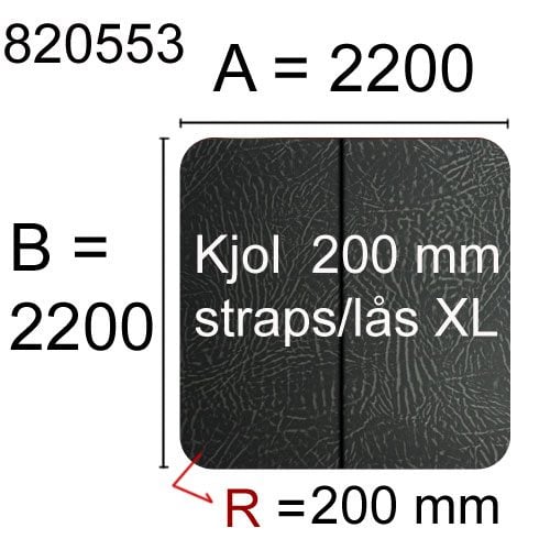 Spalock 2200 x 2200 R= 200 mm Grått