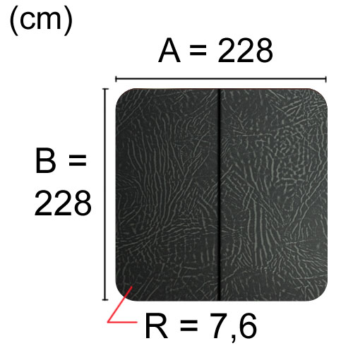 Spalock 228 x 228 R=7,6 cm Grått
