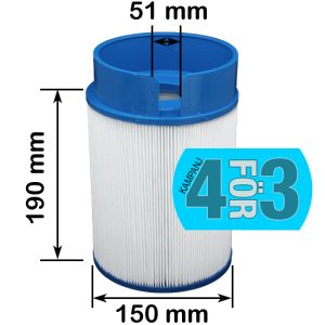Spa filter for Softub hot tubs (Push-On)