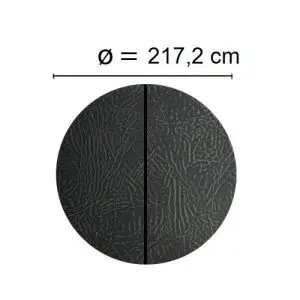Grått Spalock med en diameter på 217,2 cm