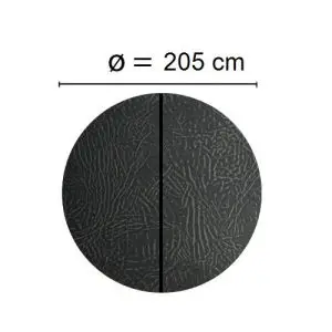 Grå Spalock med en diameter på 205 cm