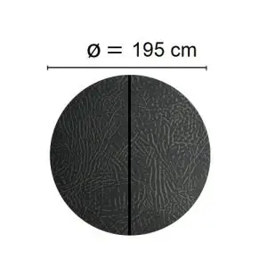 Grått Spalock med en diameter på 195 cm