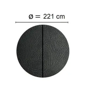 Grått Spalock med en diameter på 221 cm