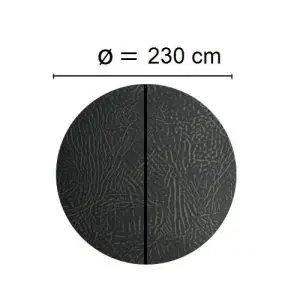 Grått Spalock med en diameter på 230 cm