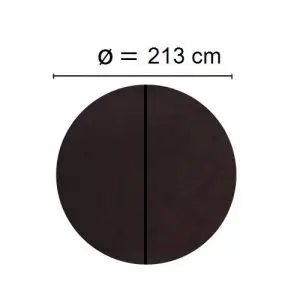 Svart Spalock med en diameter på 213 cm