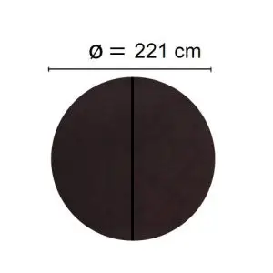 Svart Spalock med en diameter på 221 cm