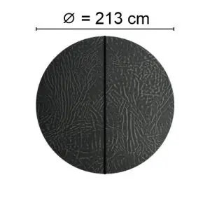 Grått Spalock med en diameter på 213 cm