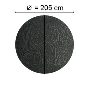 Grått Spalock med en diameter på 205 cm