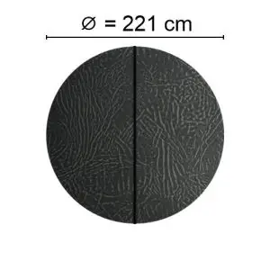Grått Spalock med en diameter på 221 cm
