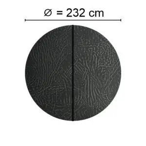 Grått Spalock med en diameter på 232 cm