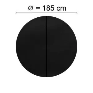 Svart Spalock med en diameter på 185 cm