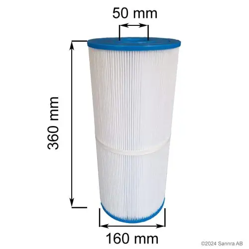 Spafilter som motsvarar: Darlly: 60481, SC740 Filbur: FC-3920 Pleatco: PWK35B
