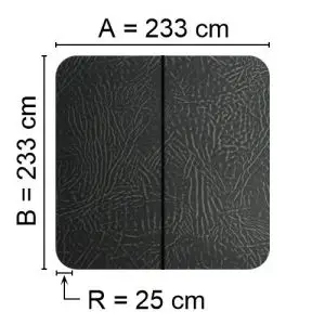 Spalock 233 cm x 233 cm R = 25 cm Grått Tillverkningsvara