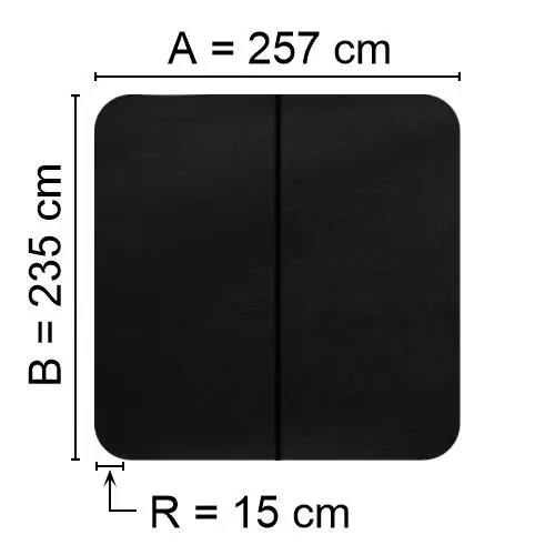 Spalock 257 cm x 235 cm R = 15 cm Svart Tillverkningsvara 1 Spalock 257 cm x 235 cm R = 15 cm Svart Tillverkningsvara